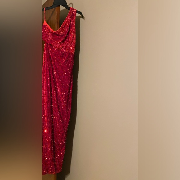 Joyfunear One Shoulder Wrap Split
Thigh Sequin Formal Dress - Picture 3 of 6